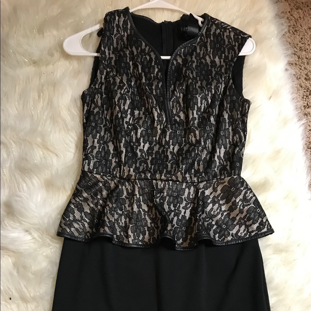 Black lace peplum dress